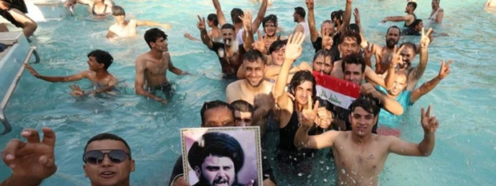 Pool Party in Iraq’s Presidential Palace by protestors